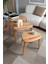 Fawdecor Asimetrik Masif Ahşap Doğal Modern Iskandinav Tarzı 3'lü Zigon Sehpa Seti 6