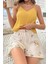 Yazlık Pijama Takımı Sarı Renkli Askılı Üst ve Baskılı Şort ile Rahatlık 2