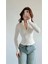 Basic Slim Fit Fermuarlı Bluz Düz Desenli Uzun Kol Beyaz Renk Kumaş 1