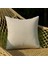 Cream Harmony Krem Dekoratif Kırlent Kılıfı 45X45 cm %100 Keten Kare Fermuarlı Yastık Kılıfı 2