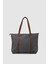 Velie Paraşüt Kumaş Şeritli Shopper Çanta Gri-Taba 2