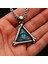 Paslanmaz Çelik Mavi Göz illuminati Üçgen Kolye 3