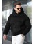 Siyah Kapüşonlu Erkek Şişme Mont 7235 2