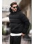 Siyah Kapüşonlu Erkek Şişme Mont 7235 5