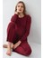 Kadın Bordo Uzunkol Pijama Takım, %50 Pamuk %50 Modal 1