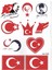 Atatürk ve Bayrak Figürlü A4 Boyutunda Çıkartma Seti 1