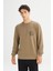 Erkek Baskılı Sweatshirt Khaki 1