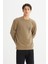 Erkek Baskılı Sweatshirt Khaki 4