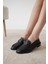 Siyah Cilt Toka Detaylı Oxford Loafer Ayakkabı 1