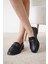 Siyah Cilt Toka Detaylı Oxford Loafer Ayakkabı 4