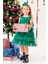 Kartanesi Detaylı Tokalı Kız Çocuk Noel Elbise 5