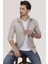 Slimfit Erkek Gömlek Klasik Stil Sütlü Kahve Renk Cepsiz Tasarım 2