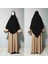 Maksi Boy Sandy Sufle Khimar Hazır Hijab Eşarp Siyah 1