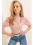 Kadın BDART Slim Fit Kare Yaka Bluz Pink 6