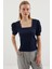 Kadın BDART Slim Fit Kare Yaka Bluz Blue 6