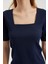 Kadın BDART Slim Fit Kare Yaka Bluz Blue 9