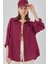 Kadın BDART Cep Detaylı Oversize Düğmeli Keten Karışımlı Gömlek Purple 4