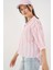 Kadın BDART Çizgili V Yaka Bluz Pink 4