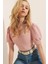 Kadın BDART Slim Fit Kare Yaka Bluz Pink 1