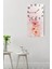 Mdf Tablo Saat – Pembe Çiçekli Zarif Tasarım (30X60 Cm) Uv Baskı – USD205 5