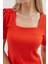 Kadın BDART Slim Fit Kare Yaka Bluz Orange 3