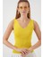 Kadın BDART Slim Fit V Yakalı Esnek Bluz Yellow 3