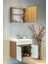 Star Banyo Dolabı Seti ( 60 cm Egzotik Meşe & Parlak Beyaz Aynalı Lavabolu Mdf ) 5