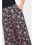 Büyük Beden Kadın Desenli Bol Kesim Likralı Kapri Pantolon 145046 Çiçekli Polyester 4