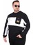 Mocgrande Büyük Beden Bisiklet Yaka Cepli Sweat Double Face Pike 25702 Sıyah 3