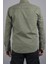 Slim Fit Erkek Pamuklu Kot Gömlek Yeşil 5