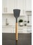 Silikon Servis Spatula Yanmaz Yapışmaz Isıya Dayanıklı Mutfak Spatulası Bambu Saplı 32 cm 2