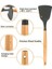 Silikon Servis Spatula Yanmaz Yapışmaz Isıya Dayanıklı Mutfak Spatulası Bambu Saplı 32 cm 3