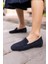 Otton Kadin Lacivert Gercek Suet Loafer Babet 5