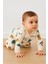 Unisex Bebek Tulumu %100 Pamuk Esnek Safari Baskılı Çıtçıtlı 1-3-6 Aylık 3