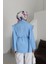 Bel Bağlamalı Blazer Ceket Mavi 2