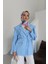 Bel Bağlamalı Blazer Ceket Mavi 6