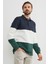 Renk Bloklu Polo Yaka Yarım Düğmeli Pike Sweatshirt 3