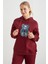 3 Iplik Kot Ayıcık Nakışlı Oversize Kapüşonlu Sweatshirt 2