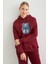 3 Iplik Kot Ayıcık Nakışlı Oversize Kapüşonlu Sweatshirt 3
