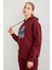 3 Iplik Kot Ayıcık Nakışlı Oversize Kapüşonlu Sweatshirt 4