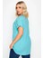 Büyük Beden Bisiklet Yaka Tül Detaylı Kısa Kollu T-Shirt 321836 5
