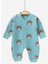 Unısex Bebek Ayıcıklı Baskılı Çıtçıtlı Yenidoğan Bebek Tulumu %100 Pamuk Esnek 1-3-6 Aylık 1