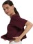 Sedona Cropped Kadın Bordo Günlük Stil T-Shirt 25KK1034-BRD 4