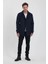 Erkek Lacivert Kruvaze Yaka Slim Fit Kaşe Kaban Günlük Kullanım İçin 1