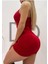 Premium Büzgülü Mini Elbise Kadınlar İçin Gece Şıklığı Kırmızı Renk Slim Silüet 3
