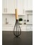 Bambu Saplı Çırpma Teli Mutfak Silikon Çırpıcı Yemek Hazırlık Çırpma Aleti (Antrasit 24 Cm) 1