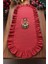 Fırfırlı Pamuk Polyester Oval Runner 30X80 cm 1