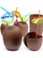 Hindistan Cevizi Hawaii Luau Aloha Pipetli Içecek Kabı Bardak 10X13 cm 1 Adet (5263) 3