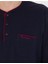 Pamuklu Pijama Takımı Erkek Düğmeli Yaka Uzun Kol Düz Desen 4'lü Set Lacivert 3