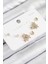 Pirinç Zirkon Taşlı Yıldız Model Gold Renk 925 Ayar Gümüş Çivi Kadın Küpe Set - TJ-BKP11190 2